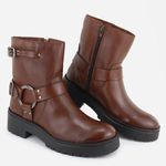 Bota Em Couro Cano Médio Carla Cacau