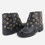 Bota Em Couro Tratorada Ingrid Preto