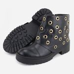 Bota Em Couro Tratorada Ingrid Preto