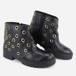 Bota Em Couro Tratorada Ingrid Preto