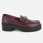 Mocassim Feminino Bridão Couro Stela Merlot