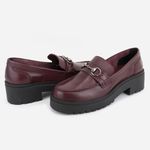 Mocassim Feminino Bridão Couro Stela Merlot