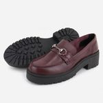 Mocassim Feminino Bridão Couro Stela Merlot