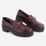 Mocassim Feminino Bridão Couro Stela Merlot