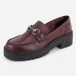 Mocassim Feminino Bridão Couro Stela Merlot