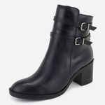 Bota em Couro Cano Baixo Vitória Preto