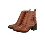 Bota em Couro Maria Paula Cano Curto Tacha Rusty