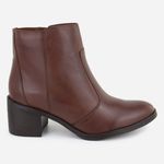 Bota em Couro Cano Curto Lisa Maria Paula Conforto Cacau 