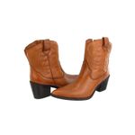 Bota Country Texana Western em Couro Bico Fino Maria Paula Camel