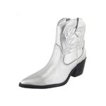 Bota Country Texana Western em Couro Bico Fino Maria Paula Prata