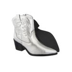 Bota Country Texana Western em Couro Bico Fino Maria Paula Prata