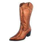 Bota Texana Western Country Em Couro Feminina Bico Fino Maria Paula Lacre