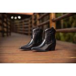 Bota Country Texana Western em Couro Bico Fino Maria Paula Preta