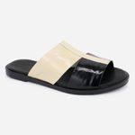 Rasteira Feminina Couro Calce Fácil Atena Off White