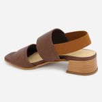 Sandália Salto Baixo Couro Calce Fácil Celina Camel Cedro