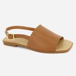 Sandália Rasteira Casual Conforto Safira Camel