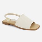 Sandália Rasteira Casual Conforto Safira Off White