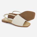 Sandália Rasteira Casual Conforto Safira Off White