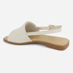 Sandália Rasteira Casual Conforto Safira Off White