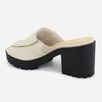 Tamanco Feminino Tratorada Couro Calce Fácil Darlene Off White