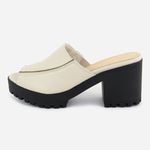 Tamanco Feminino Tratorada Couro Calce Fácil Darlene Off White