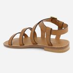 Rasteira Feminina Couro Tiras Finas Samira Camel