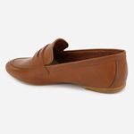 Loafer Couro Feminino Casual Romina Camel