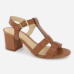 Tamanco Feminino Couro Fivela Confort Noemi Camel