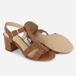 Tamanco Feminino Couro Fivela Confort Noemi Camel