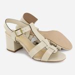 Tamanco Feminino Couro Fivela Confort Noemi Off White