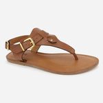 Sandália Rasteira Couro Palminha Conforto Safira Camel