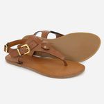Sandália Rasteira Couro Palminha Conforto Safira Camel