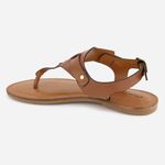 Sandália Rasteira Couro Palminha Conforto Safira Camel