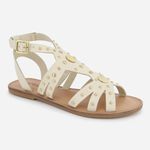Sandália Rasteira Couro Palminha Conforto Ravena Off White