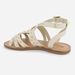 Sandália Rasteira Couro Palminha Conforto Ravena Off White