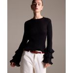 Blusa Canelada Boho Preta