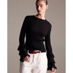 Blusa Canelada Boho Preta