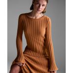 Blusa Ritmo Canelada Camel
