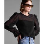 Blusa Madison Manga Longa Preta