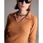 Blusa Marcela Gola Polo Camel