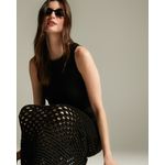 Saia Copenhagem Fenda Preta-