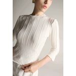BLUSA CANELADA MANGA PRINCESA OFF WHITE 