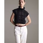 Blusa Madison Gola Alta Transparência Preta