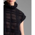 Blusa Madison Gola Alta Transparência Preta