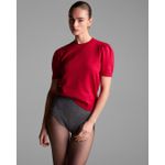 Blusa Soho Manga Curta Pregas Vermelha