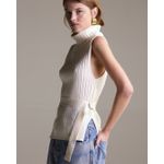 Top Ema Off White Detalhe Cinto