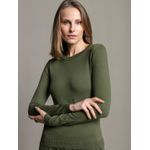 Blusa Pura Gola Careca Verde Militar