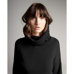 Blusa Box Gola Alta Preta