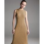 Vestido Regata Canelado Camel