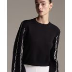 Blusa Luisa Manga Longa Preta